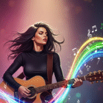Girl playing Guitar Wallpaper