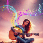 Girl playing Guitar Wallpaper
